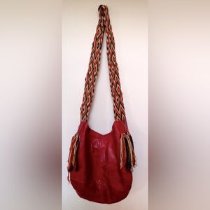 One of a kind red leather purse